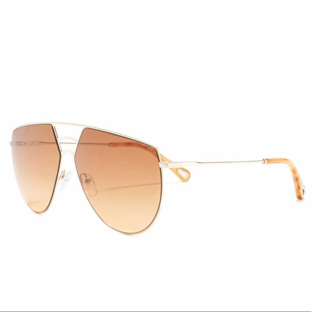 NEW Chloe Negative Space 62mm Aviator Sunglasses - Picture 2 of 8